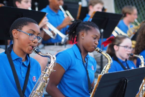 Pep band playing