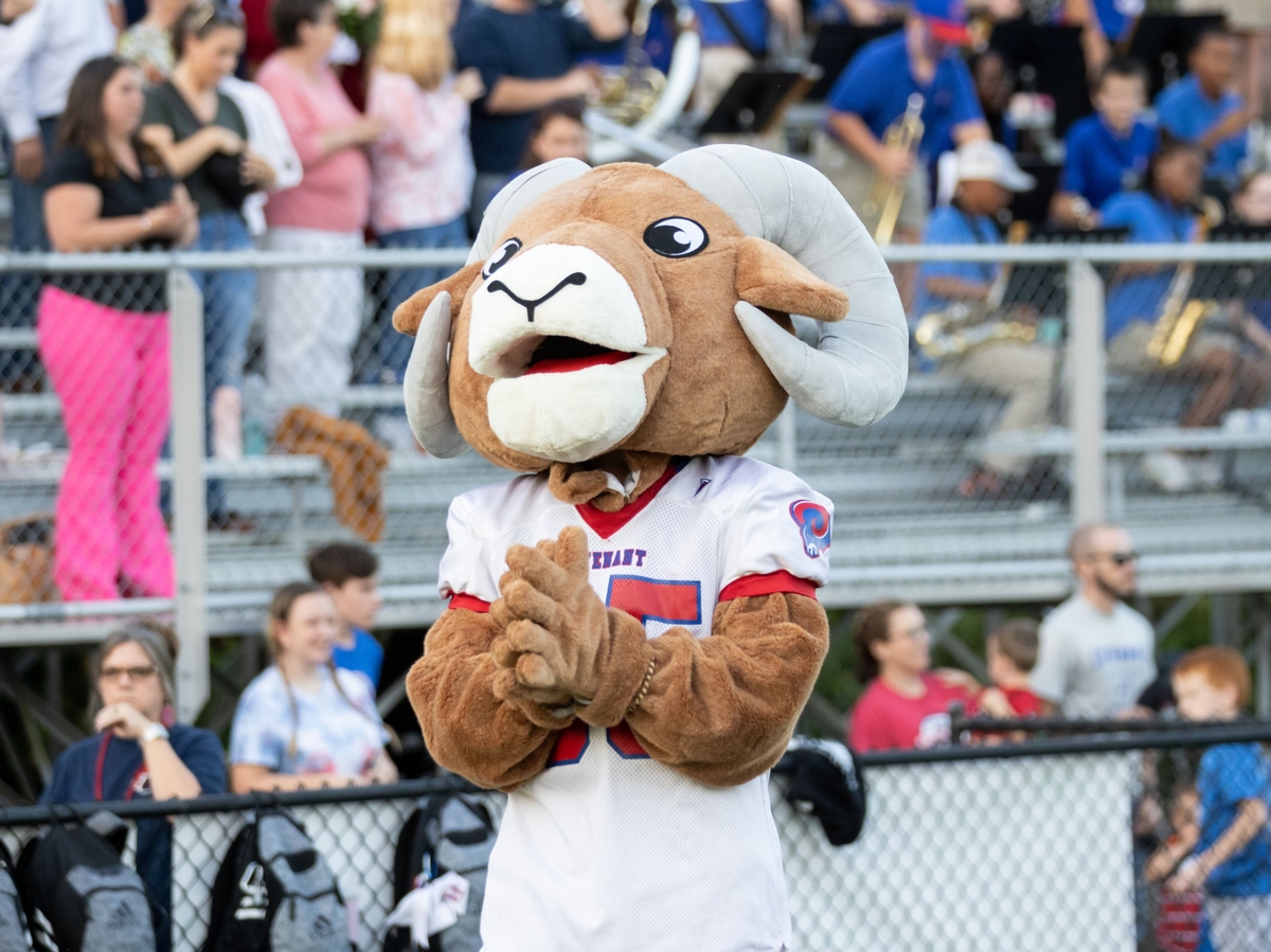 Ram mascot on sideline